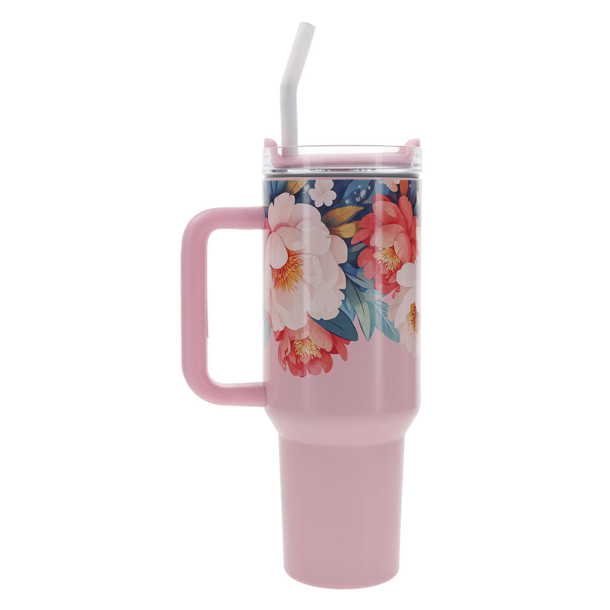 Strength and Dignity Large Stainless Steel Mug with Handle and Straw