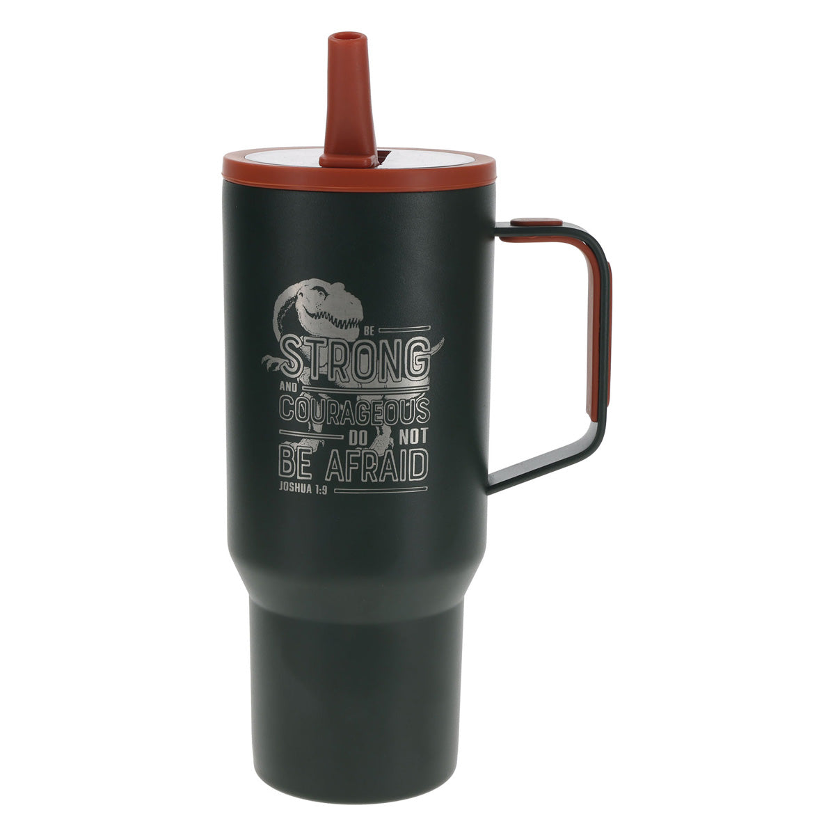 Be Strong and Courageous Do Not Be Afraid Stainless Steel Travel Mug with Handle