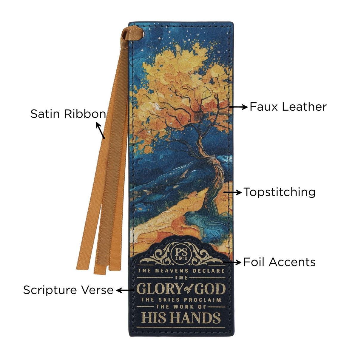 Glory to God Faux Leather Bookmark