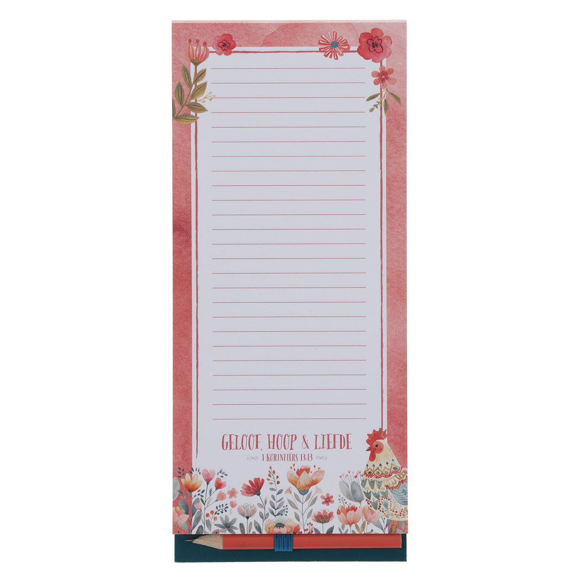 Geloof Hoop en Liefde Afrikaans Magnetic Notepad with Pencil