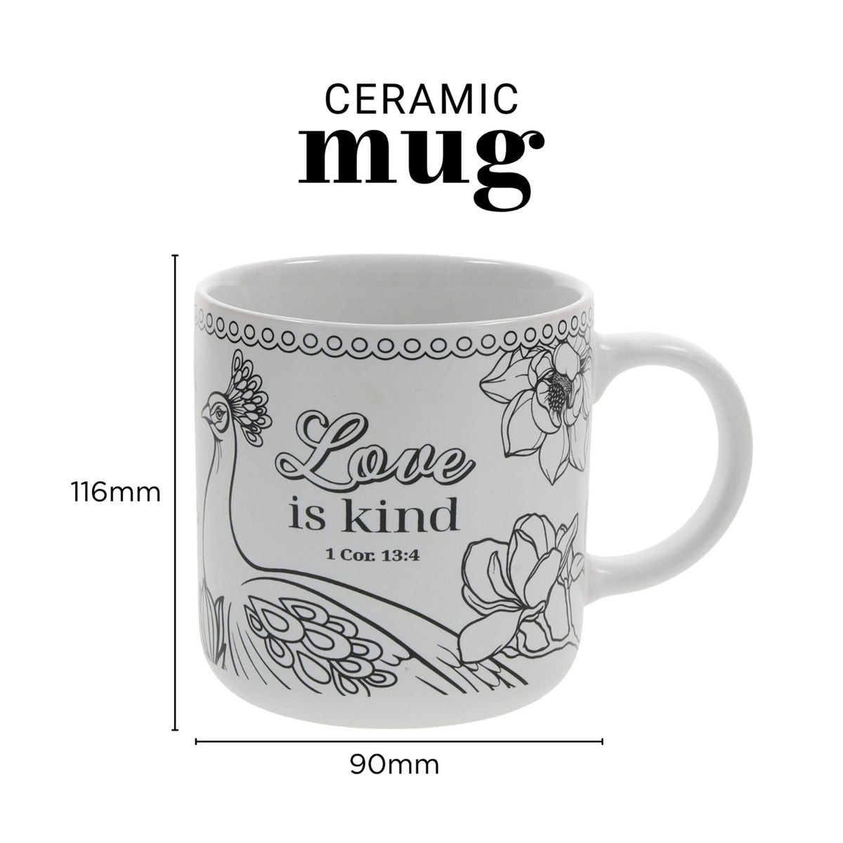 Love Is Kind Ceramic Coloring Mug