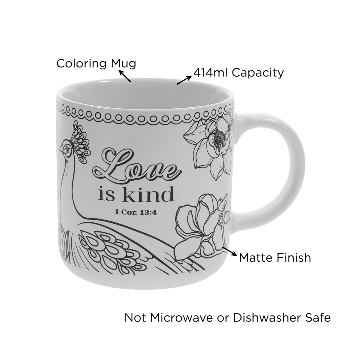 Love Is Kind Ceramic Coloring Mug