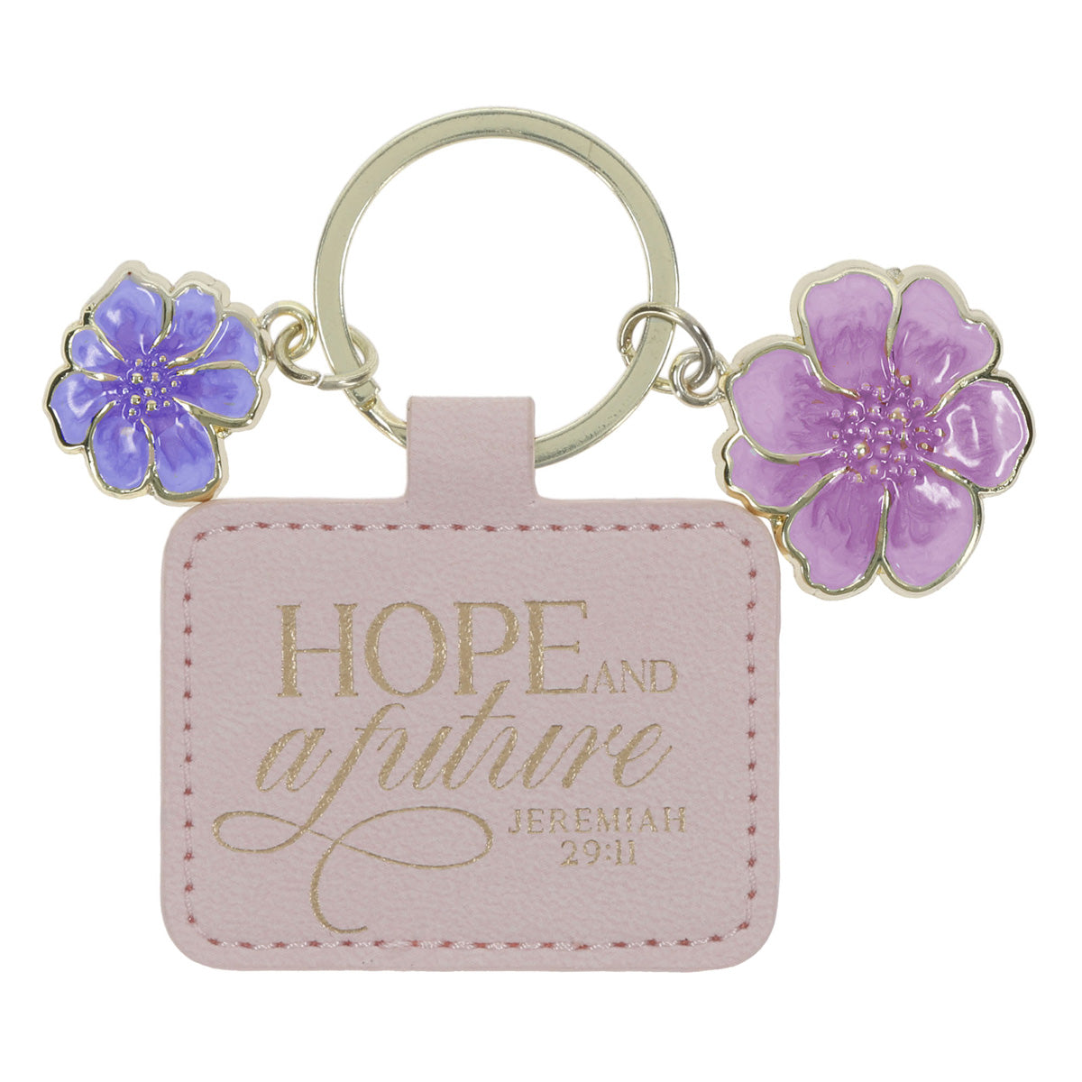 Hope and a Future Faux Leather Keychain with Charms