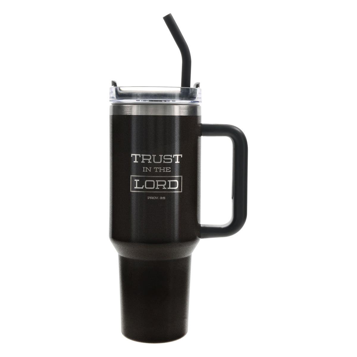 Travel Mug - Trust in the Lord (Stainless Steel, Large, Handle & Straw)