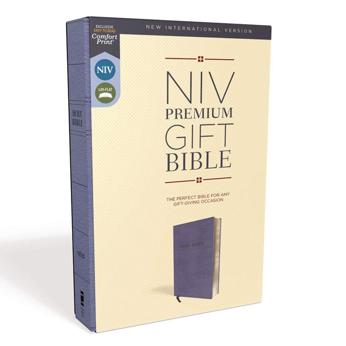 NIV Navy Imitation Leather Premium Gift Bible Red Letter Comfort Print
