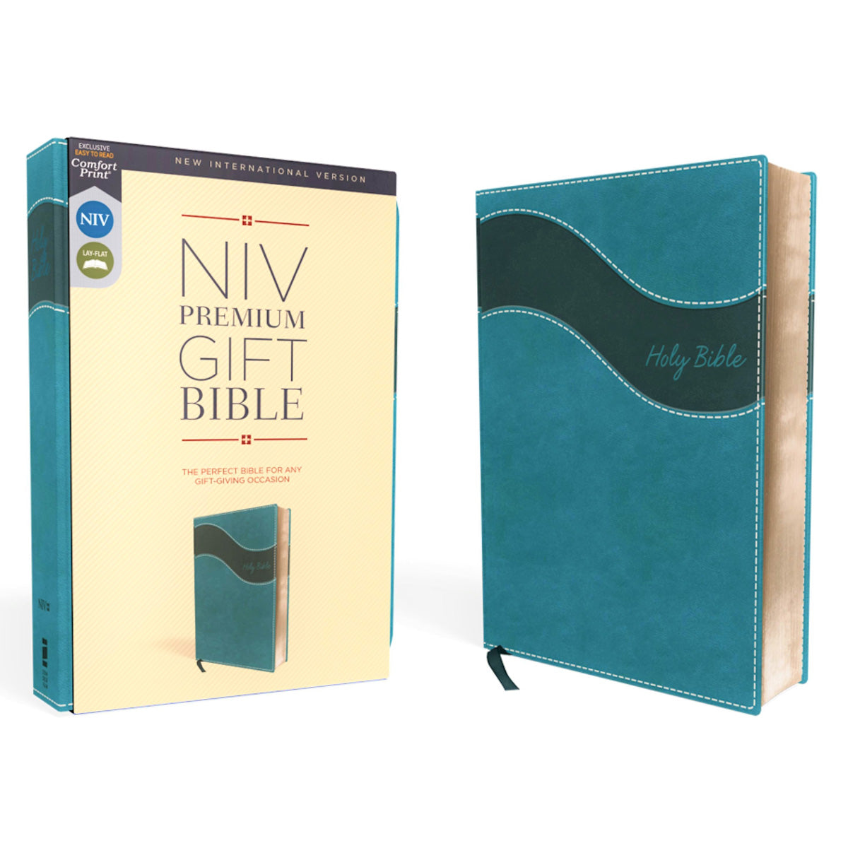 NIV Teal Imitation Leather Premium Gift Bible Red Letter Comfort Print