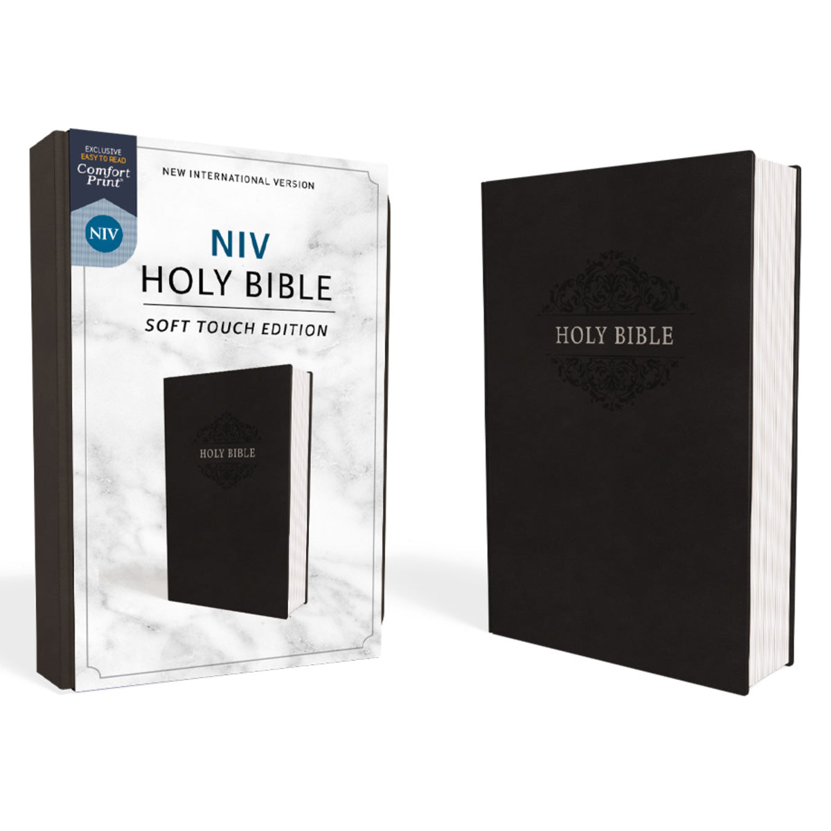 NIV Holy Bible Soft Touch Edition Black (Comfort Print)(Imitation Leather)