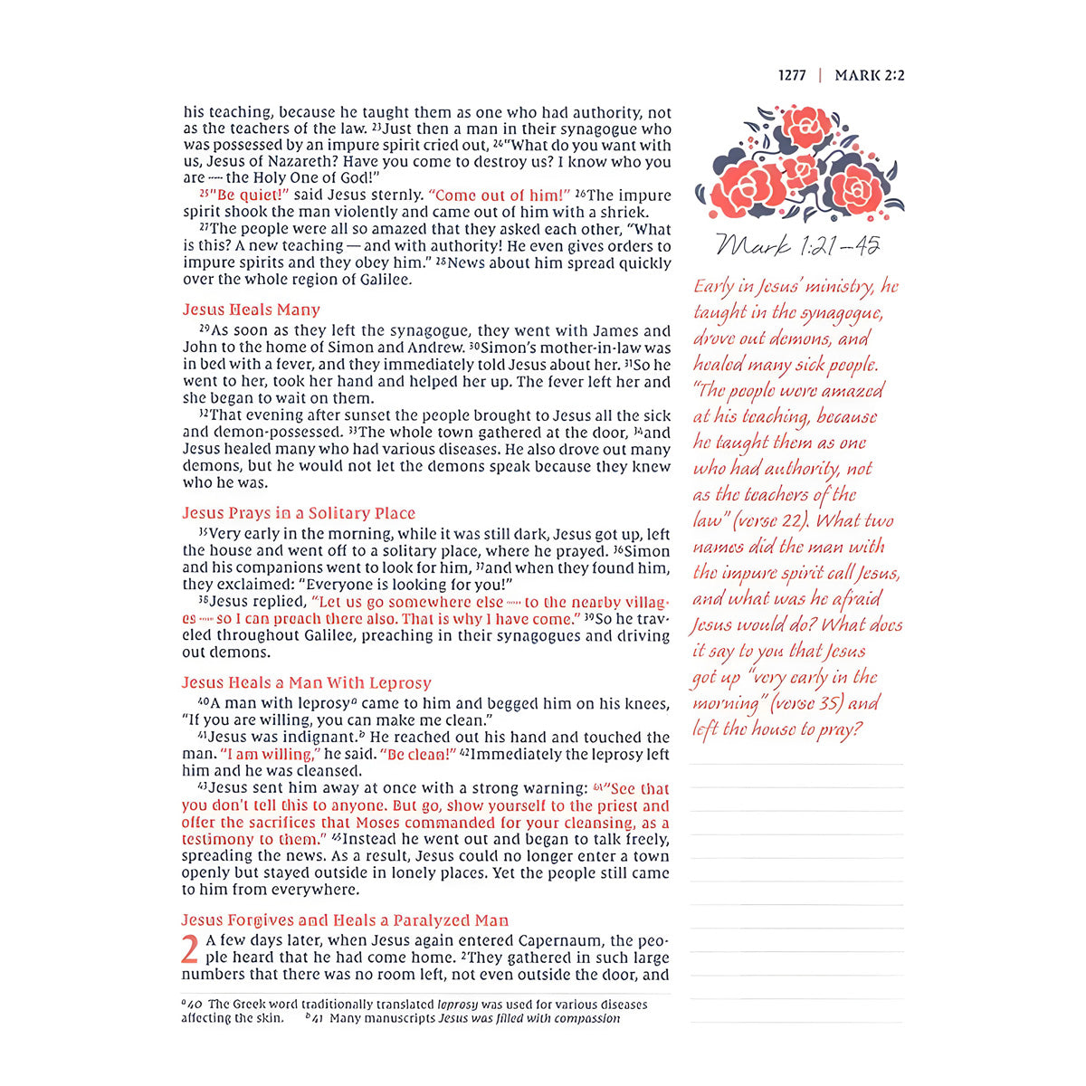 NIV Navy Hardcover Cloth Journal the Word Bible for Women Red Letter Comfort Print