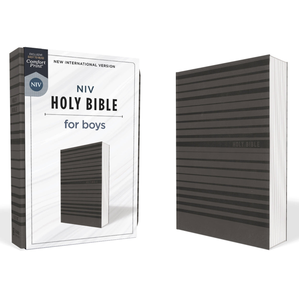 NIV Holy Bible For Boys Comfort Print Gray (Imitation Leather)