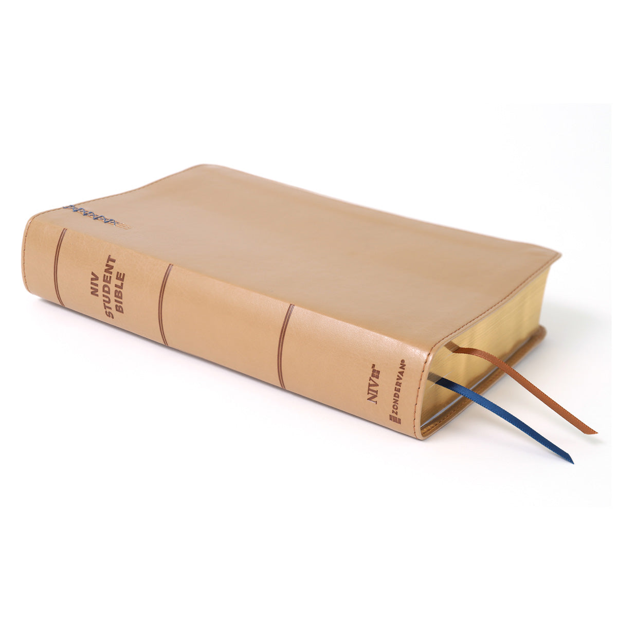 NIV Tan Imitation Leather Personal Size Student Bible Comfort Print