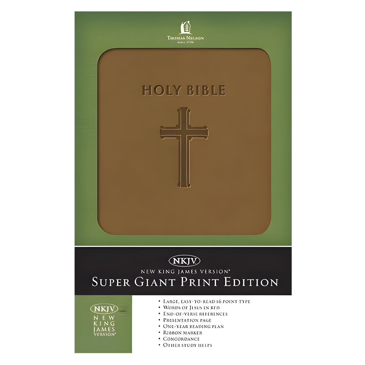 NKJV Brown Faux Leather Super Giant Print Bible