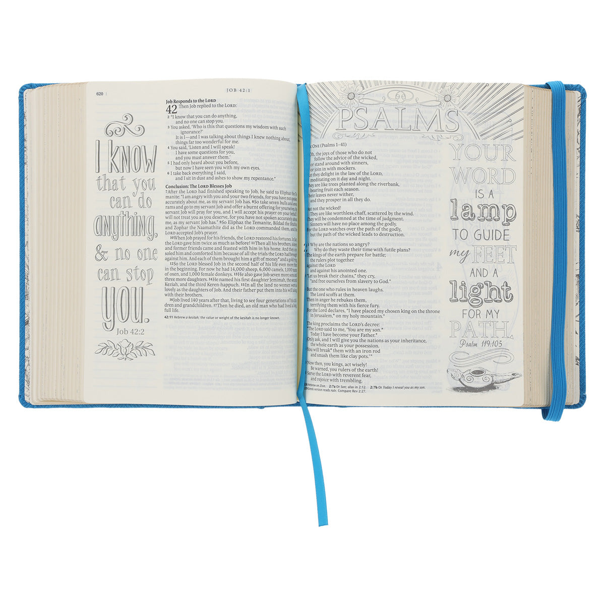 NLT Blue Faux Leather Hardcover Inspire Bible