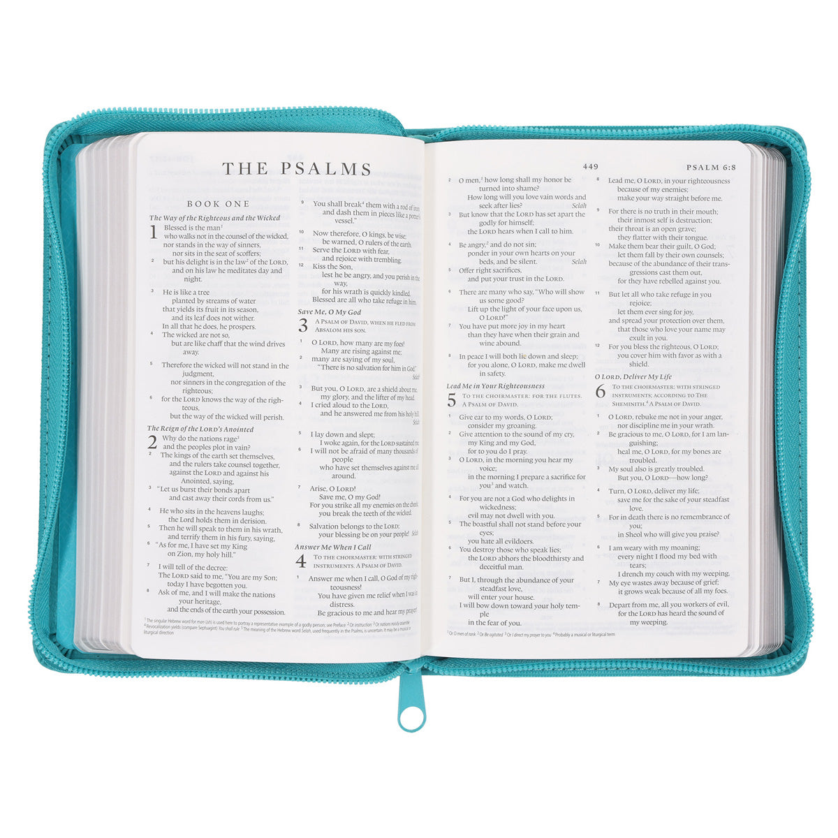 ESV Teal Faux Leather Compact Bible with Zip