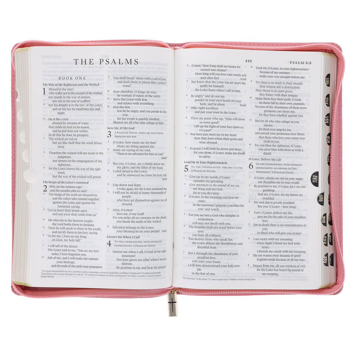 ESV Pink Floral Faux Leather Standard Bible with Zip
