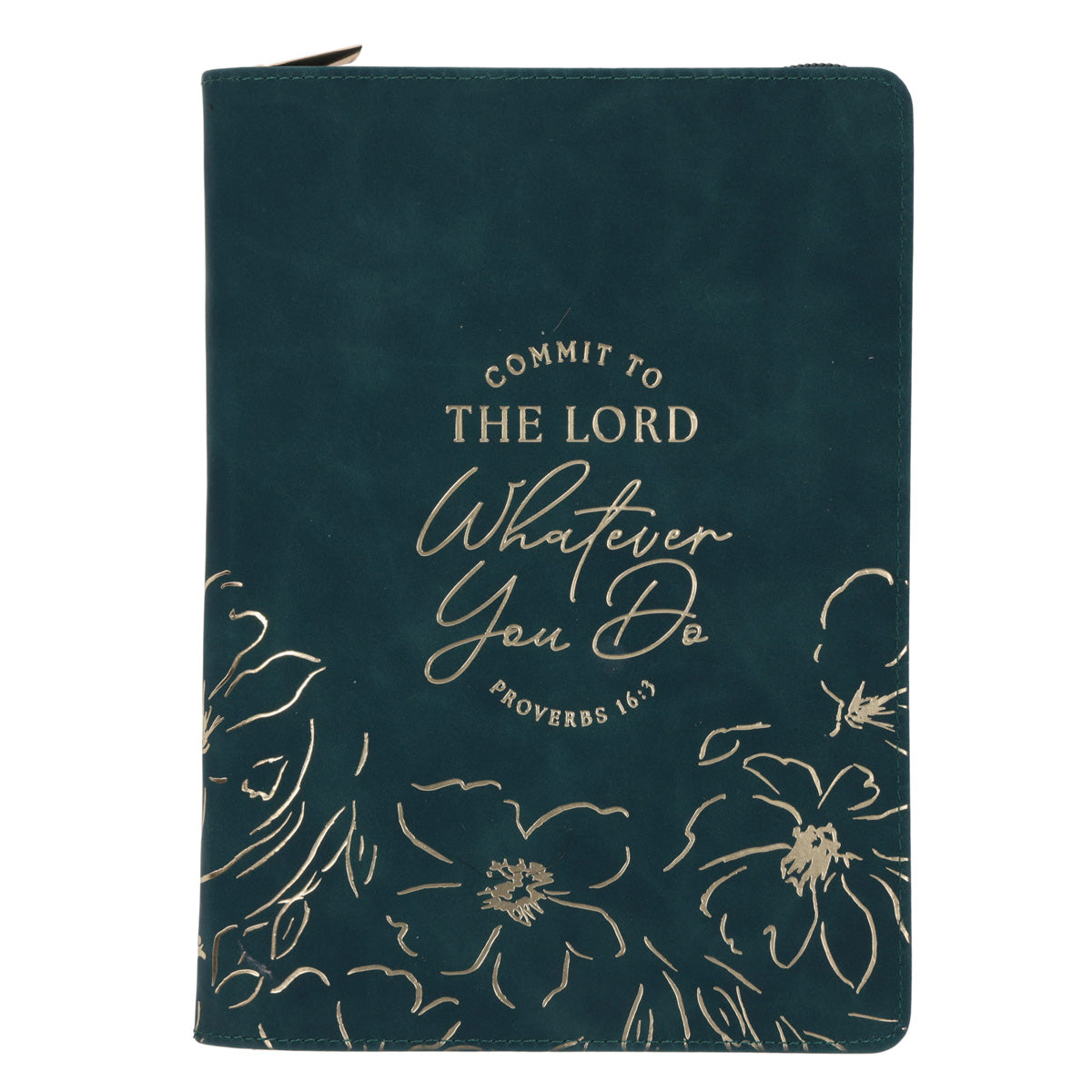 Commit to the Lord Whatever You Do Faux Leather Journal with Zipped Closure