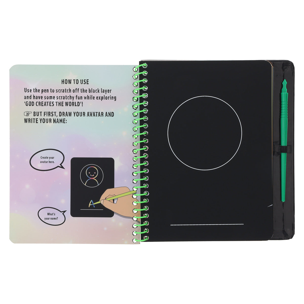 God Creates the World Children's Scratch Bible (Spiral-Bound)