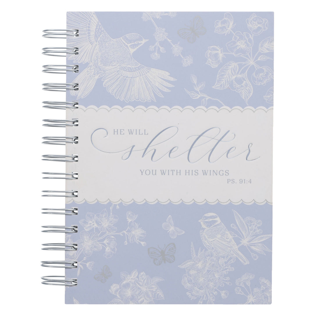 He will Shelter You with His Wings Hardcover Wirebound Journal