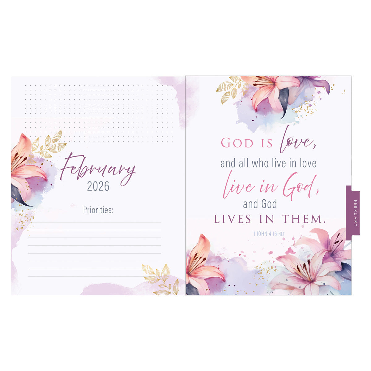 2026 Diary - 18-Month Planner for Women - He Restores My Soul - Wirebound