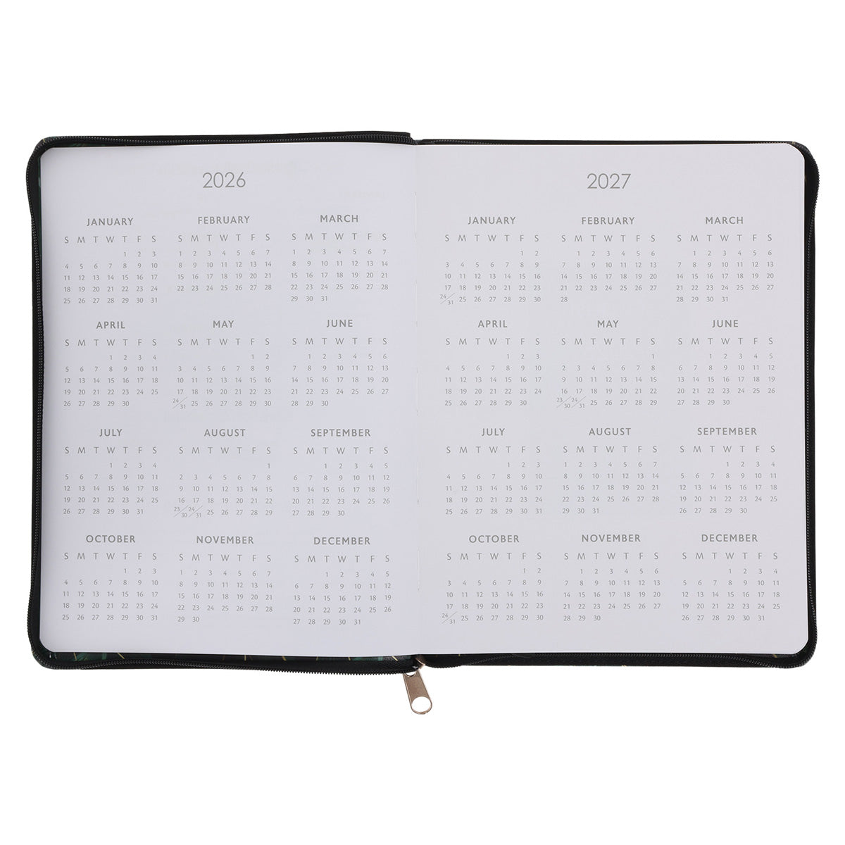 2026 Diary - 18-Month Planner for Women - In Strength and Dignity - Faux Leather with Zip