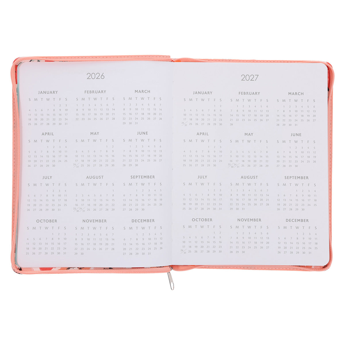 2026 Diary - 18-Month Planner for Women - Walk by Faith Not by Sight - Faux Leather with Zip