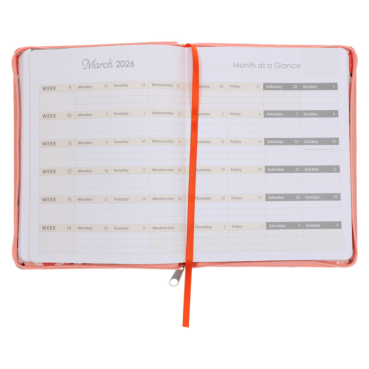 2026 Diary - 18-Month Planner for Women - Walk by Faith Not by Sight - Faux Leather with Zip