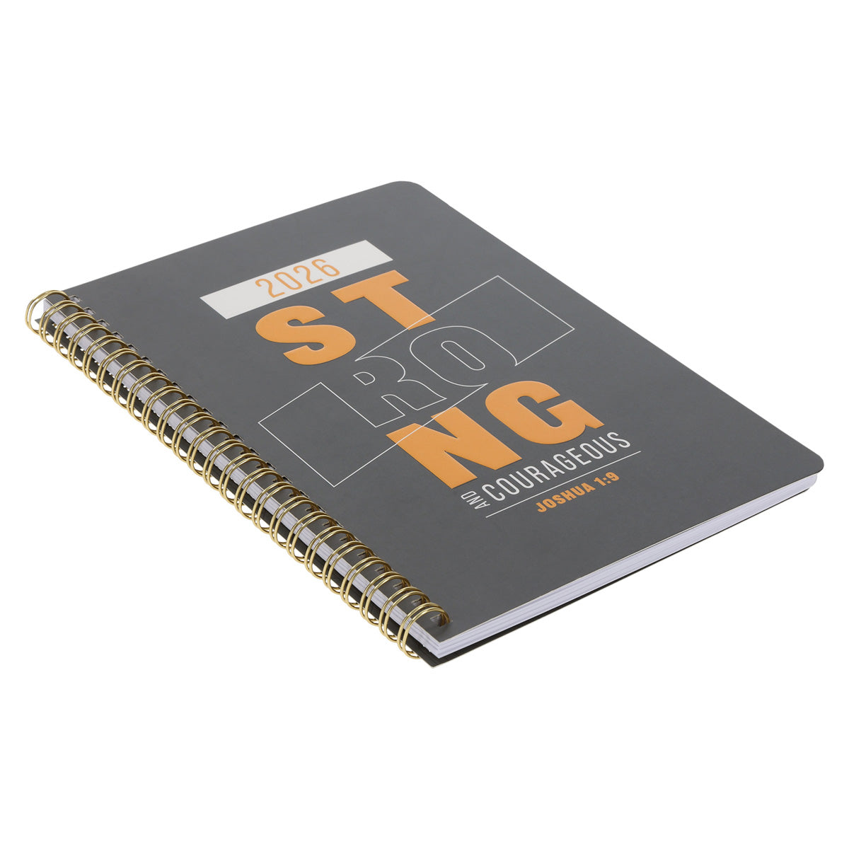 2026 Diary - Daily Planner - Strong and Courageous - Wirebound