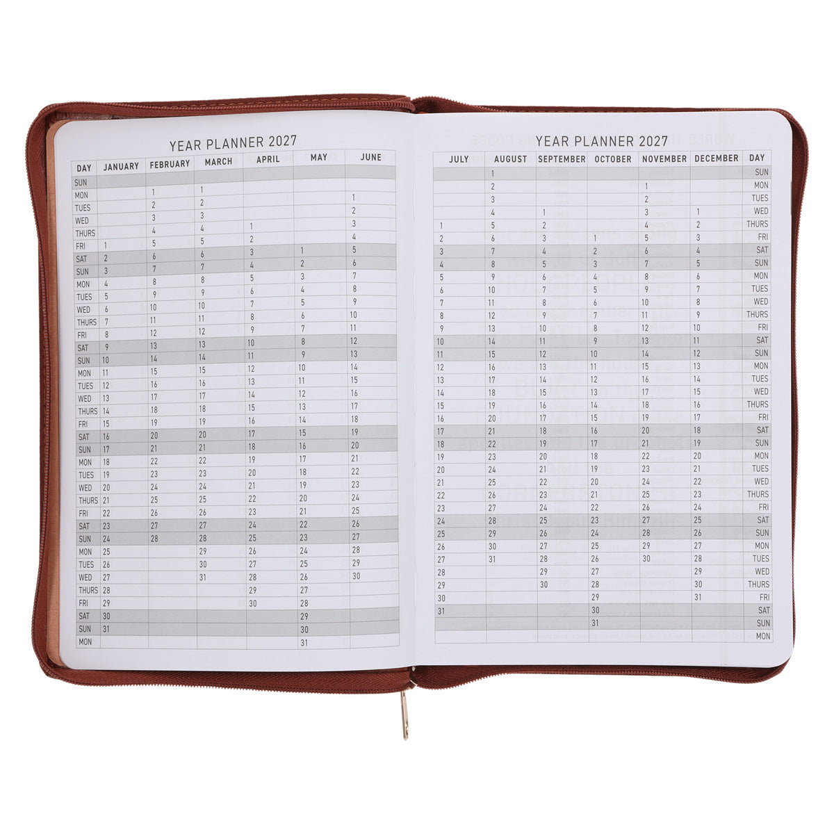 2026 Executive Diary - Daily Planner - The Lord is My Strength - Faux Leather with Zip