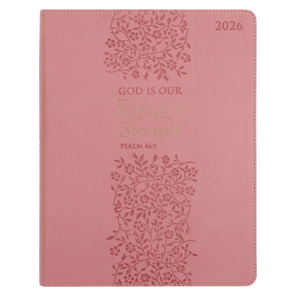 2026 A4 Executive Diary - Daily Planner - God Is Our Refuge and Strength - Faux Leather
