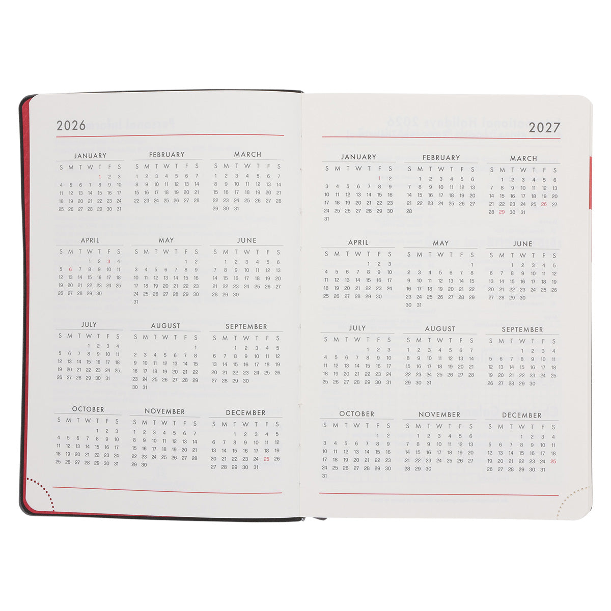 2026 Diary - Chronos Daily Planner - Grey Imitation Leather