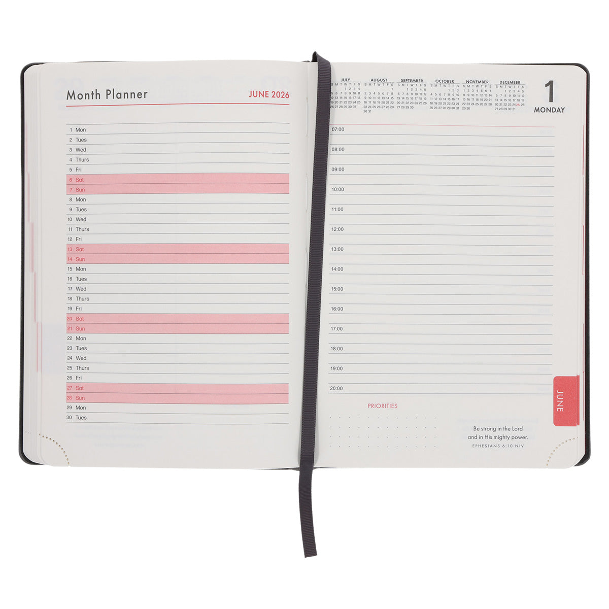 2026 Diary - Chronos Daily Planner - Grey Imitation Leather
