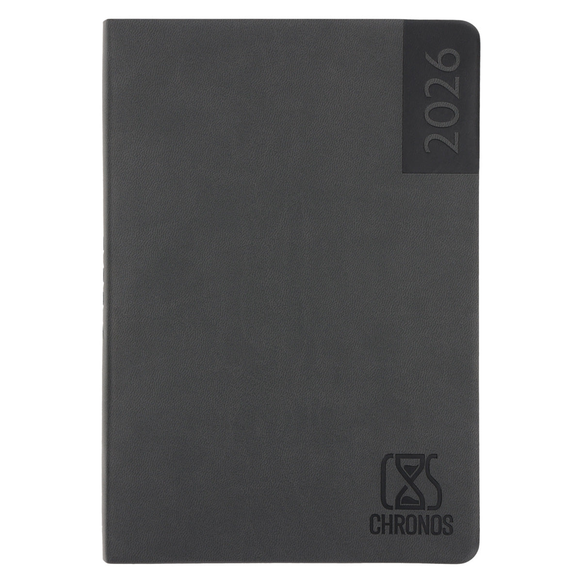 2026 Diary - Chronos Daily Planner - Grey Imitation Leather