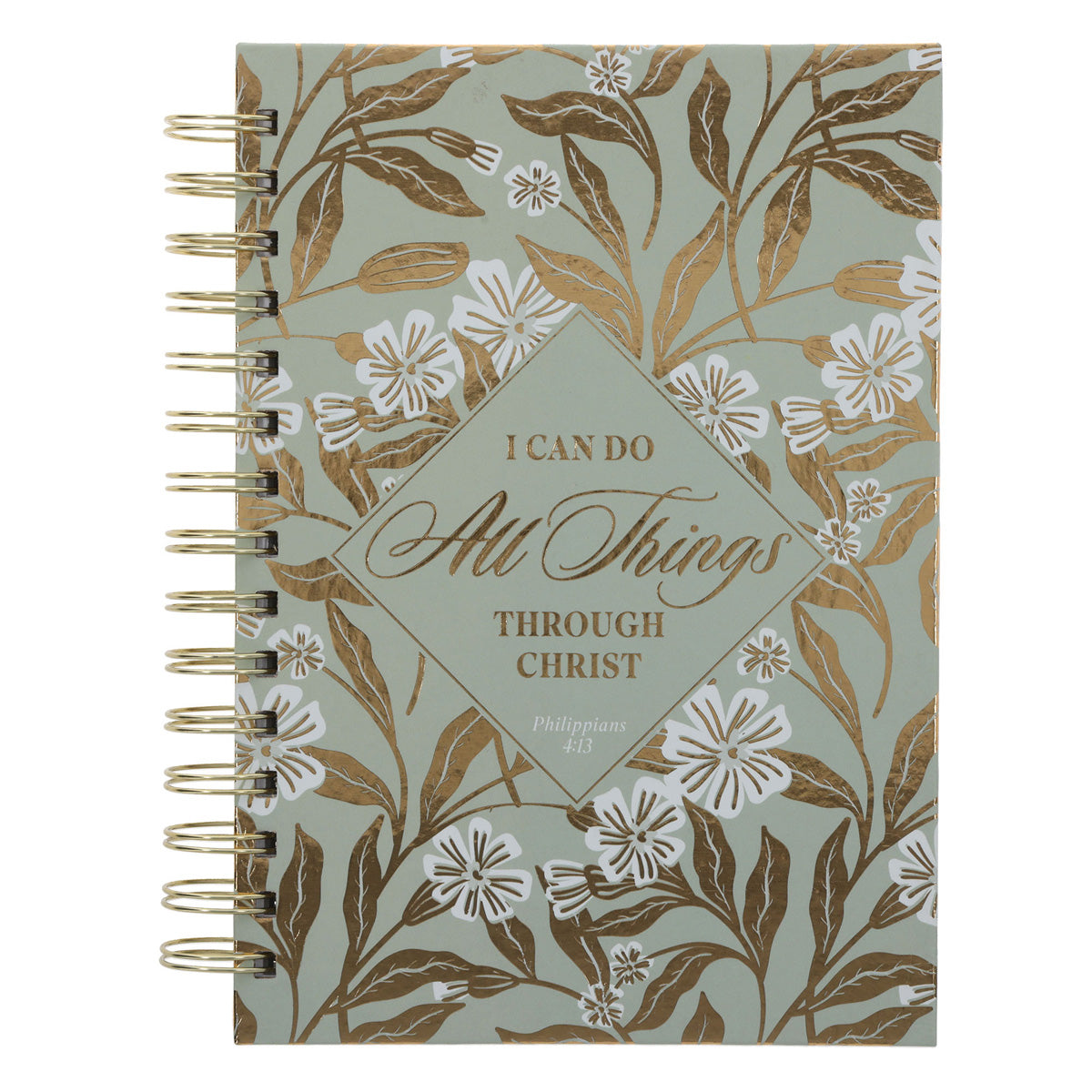 I Can Do All Things Through Christ Sage Hardcover Wirebound Journal