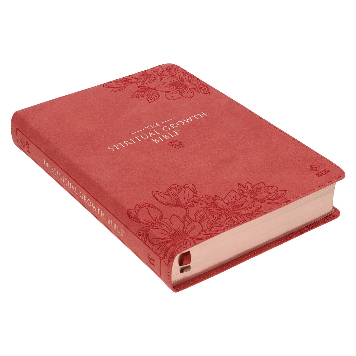 NLT Coral Faux Leather Spiritual Growth Bible