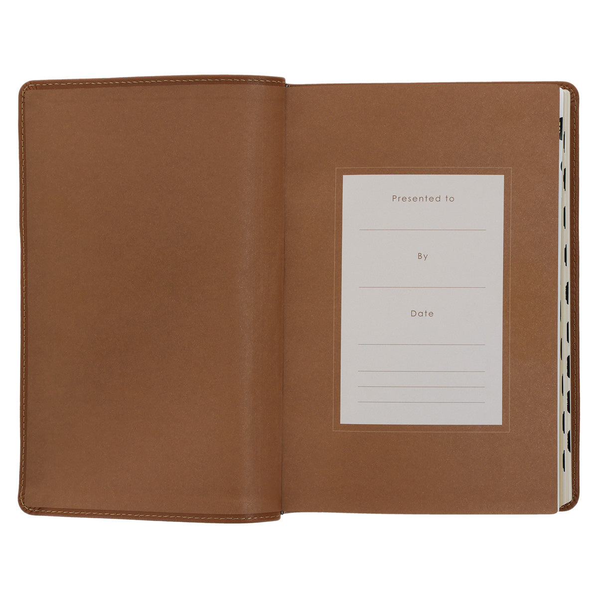 NLT Tan Genuine Leather Flexcover Standard Bible with Indexing Tabs
