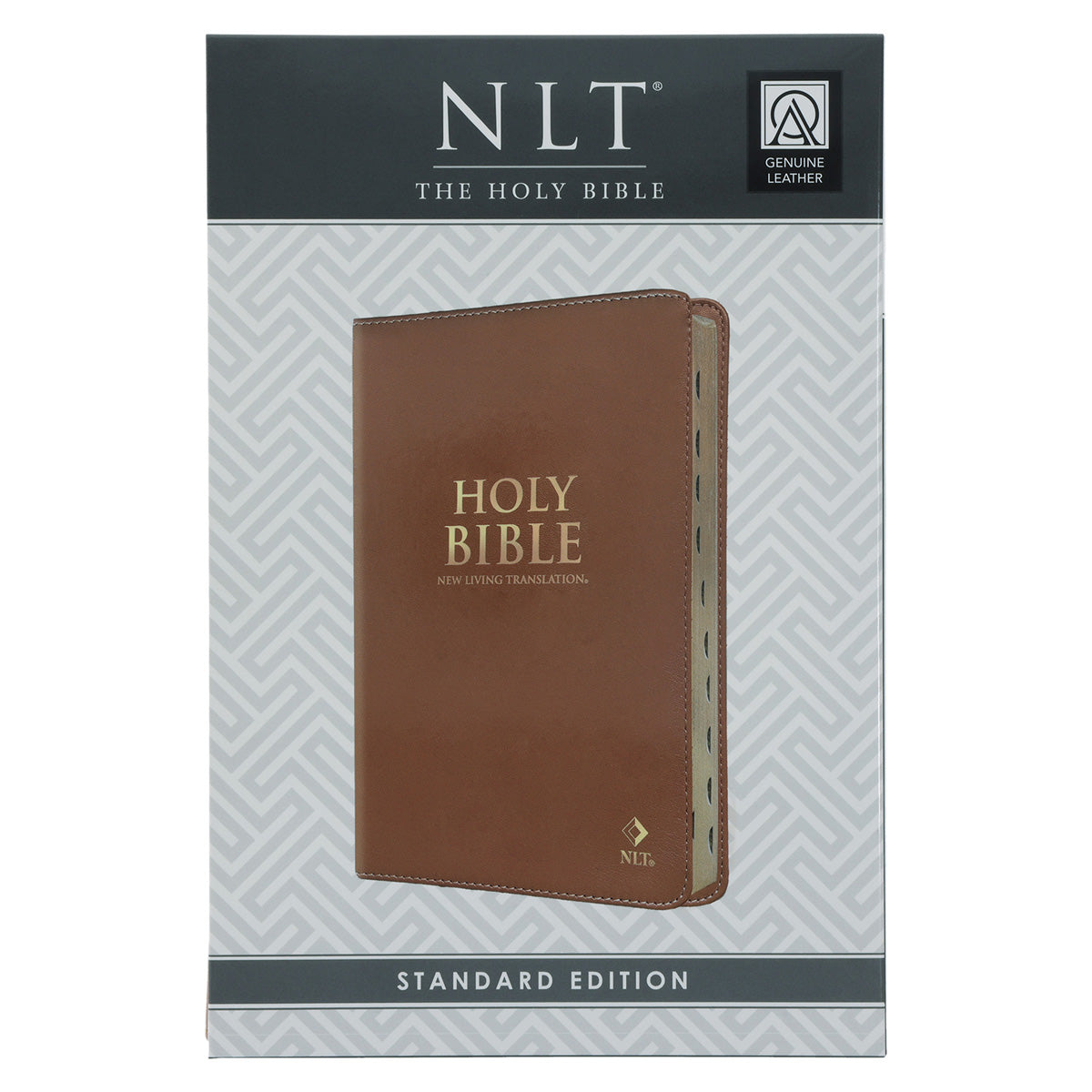 NLT Tan Genuine Leather Flexcover Standard Bible with Indexing Tabs