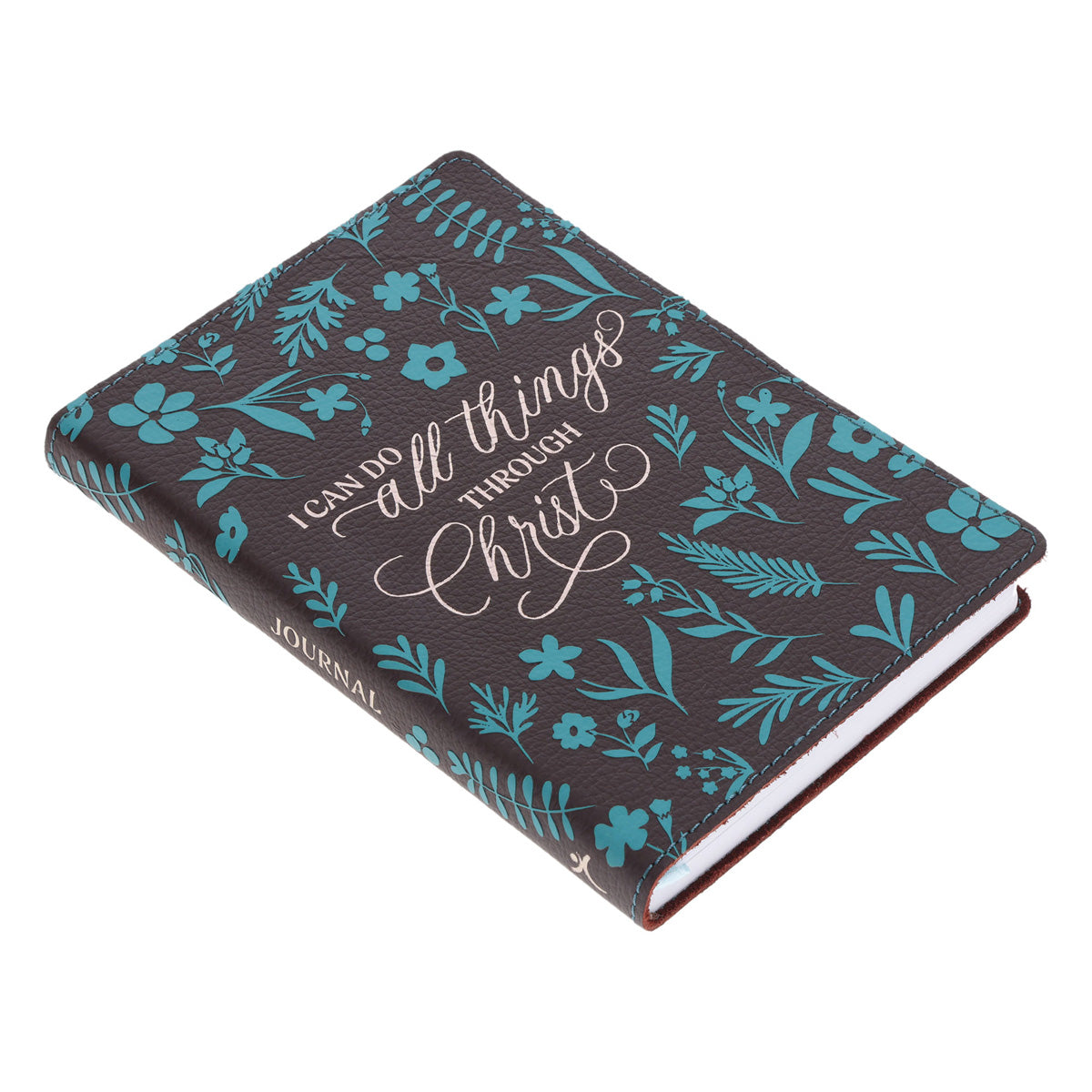 I Can Do All Things Through Christ Handy-Sized Genuine Leather Journal