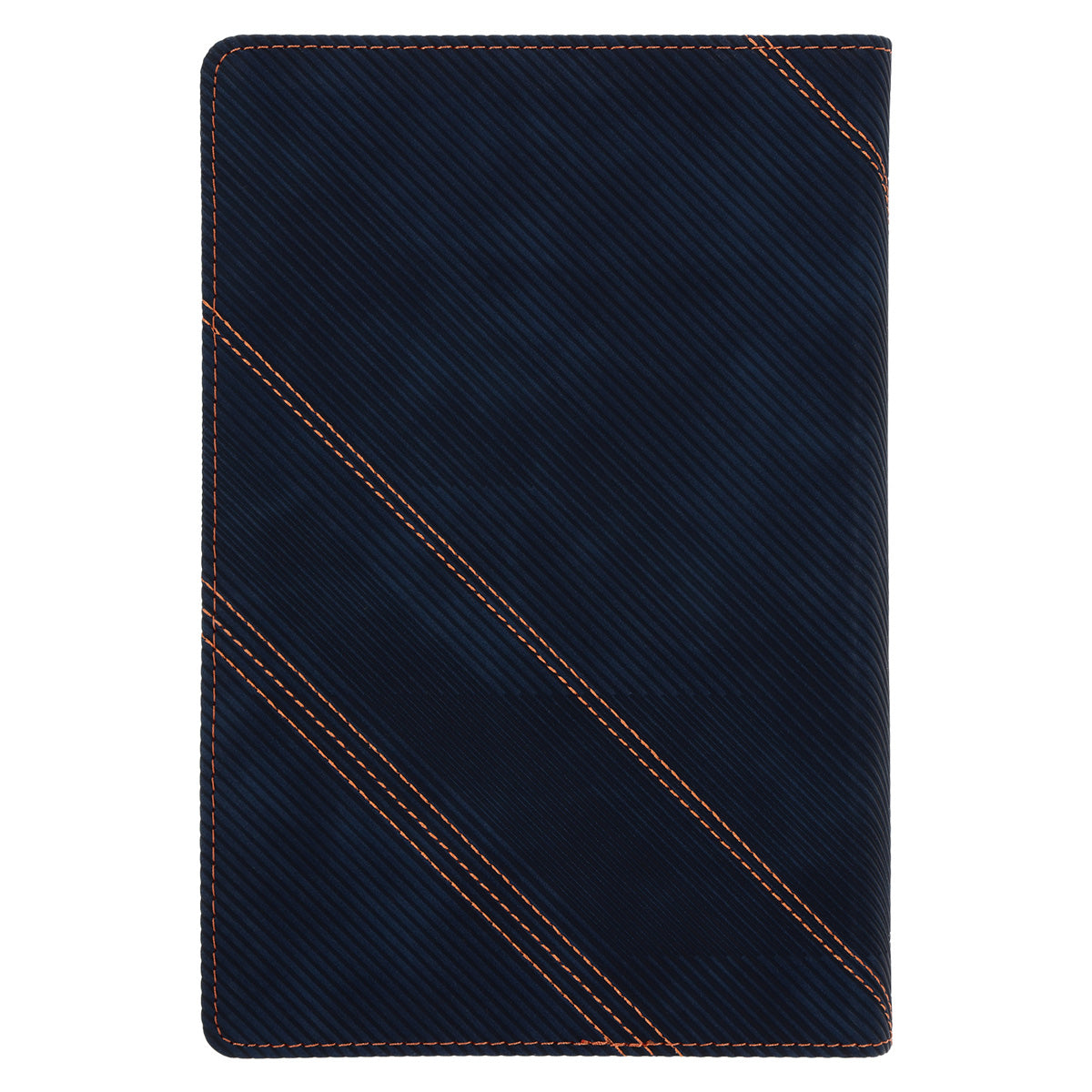 NLV Donkerblou en Oranje Kunsleer Standaard Bybel Met Duimgrepe