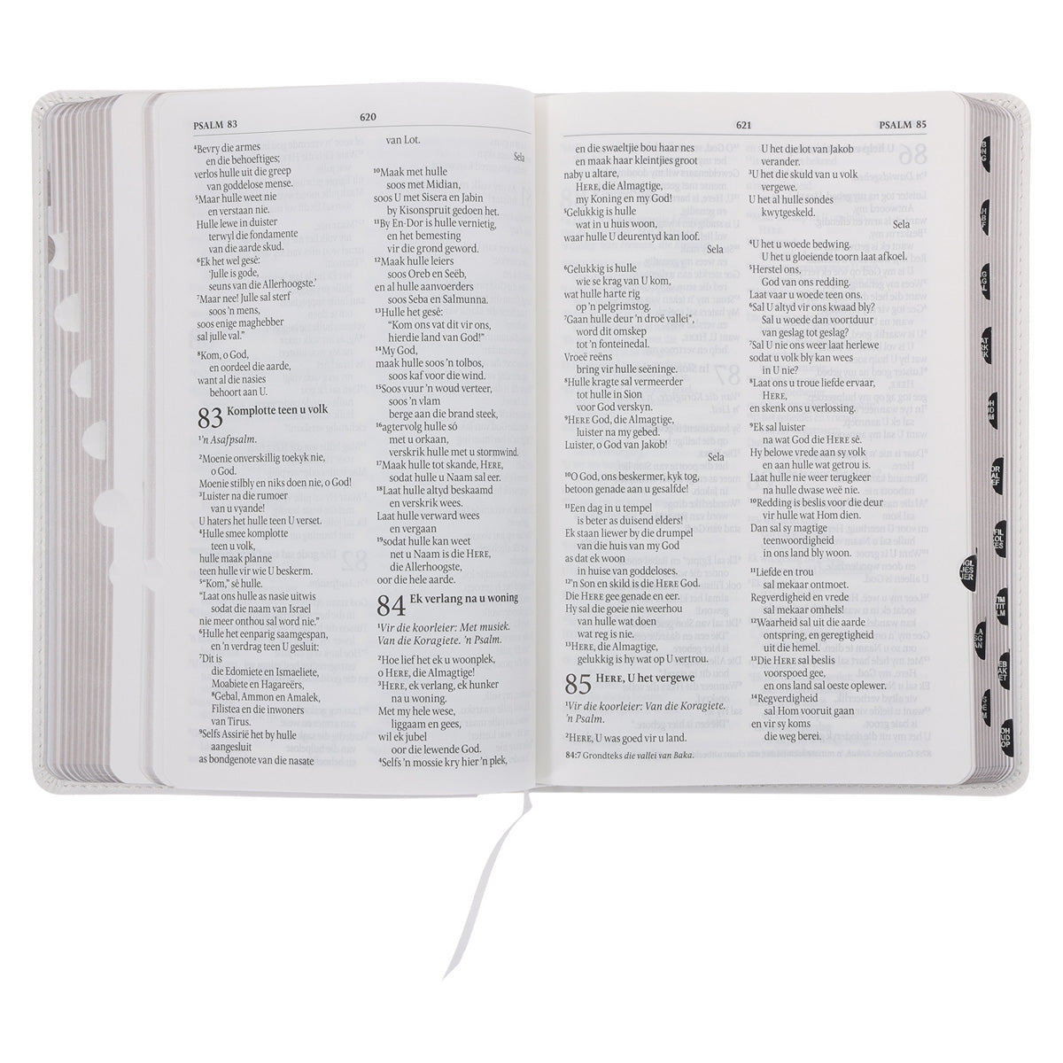 NLV Wit Kunsleer Mnr & Mev Geskenkbybel met Duimgrepe