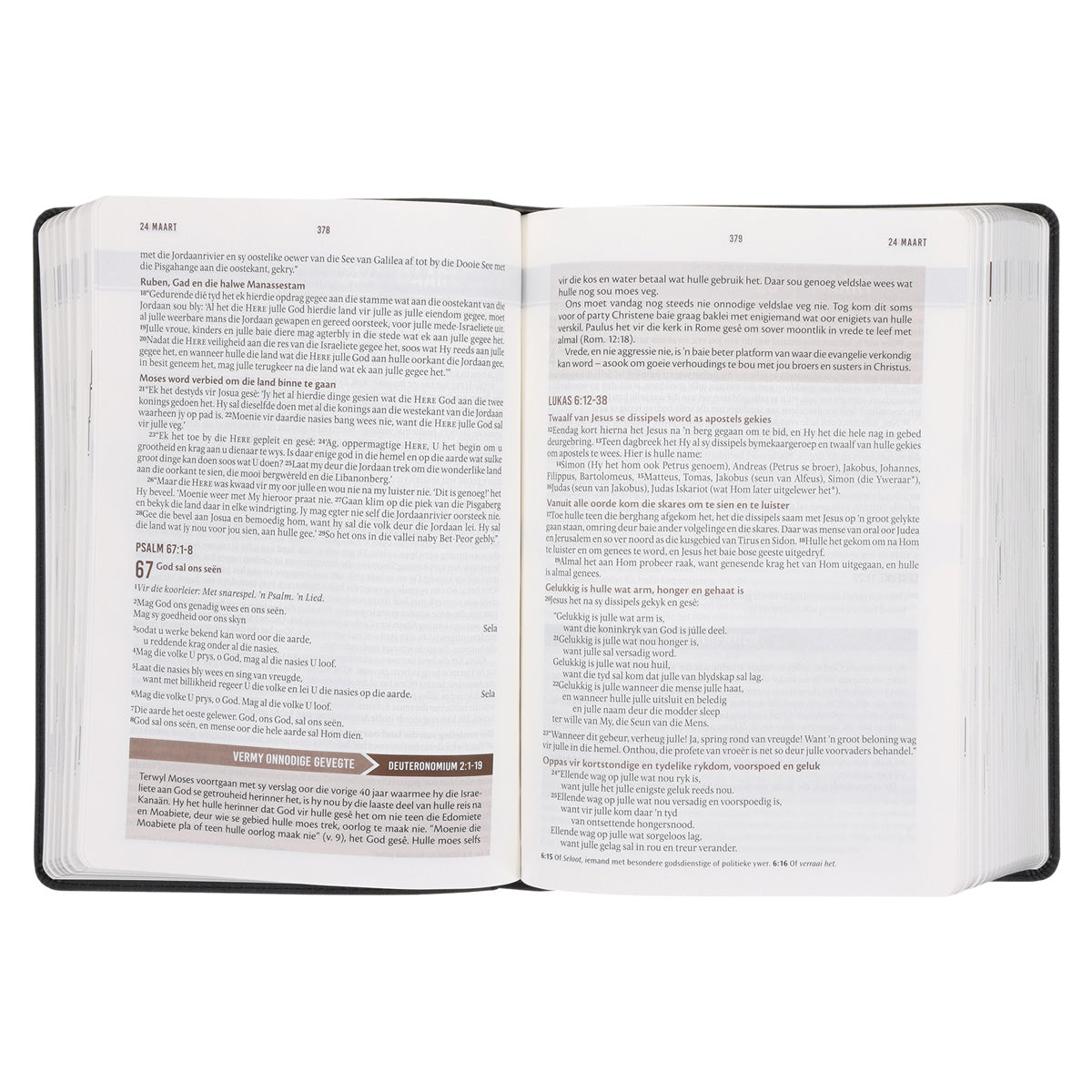 NLV Swart Kunsleer Stiltetydbybel vir Mans