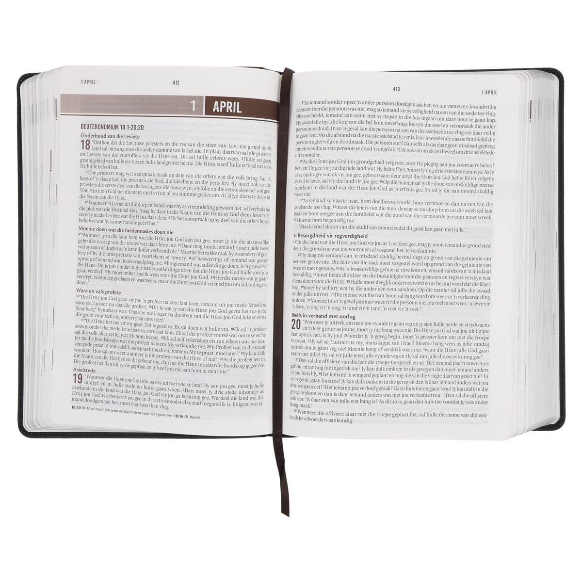 NLV Swart Kunsleer Stiltetydbybel vir Mans