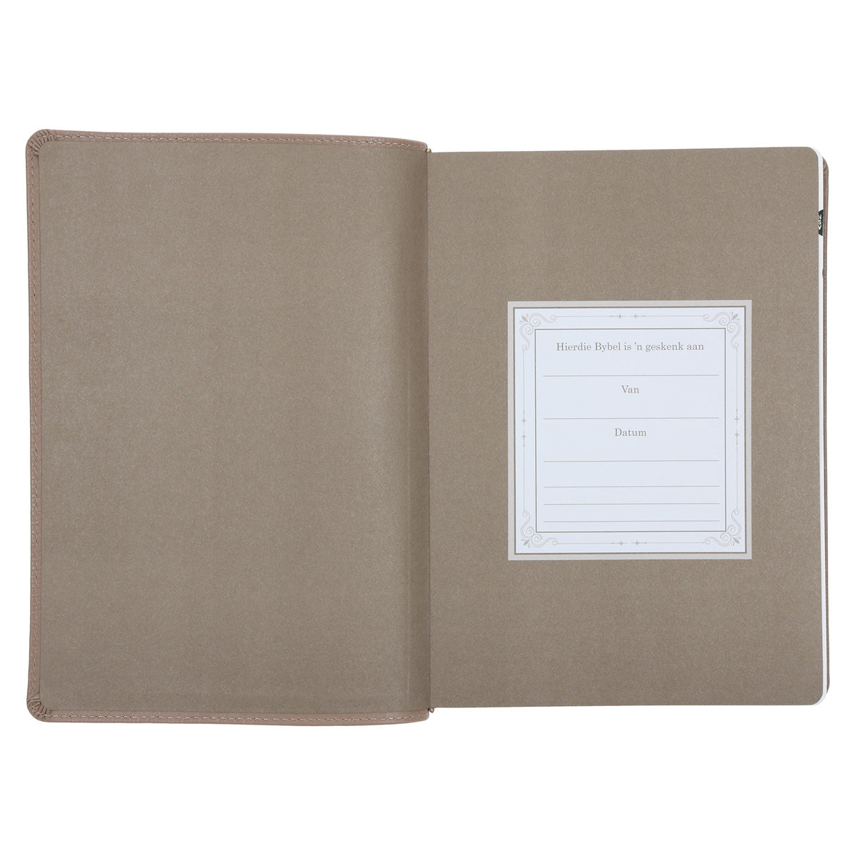NLV Sandsteen Egte Leer Grootdruk Bybel