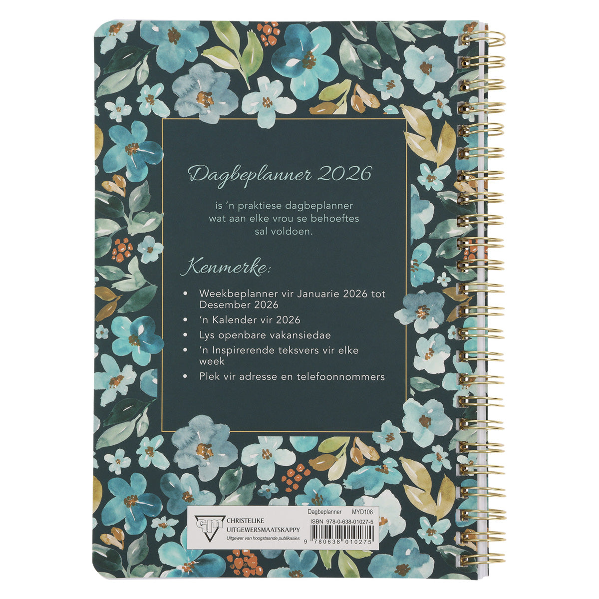 2026 Dagboek - Dagbeplanner - Wees Stil en Weet - Ringbind