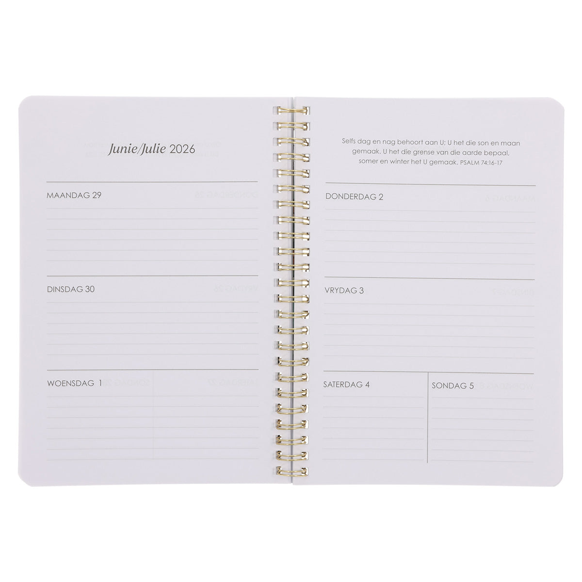 2026 Dagboek - Dagbeplanner - Wees Stil en Weet - Ringbind