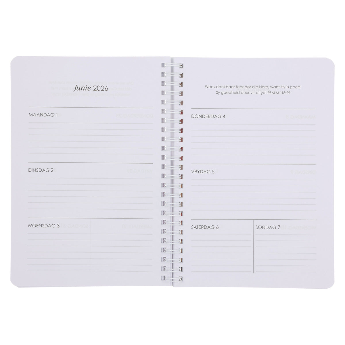 2026 Dagboek - Dagbeplanner - Die Here Is My Sterkte en My Beskerming - Ringbind