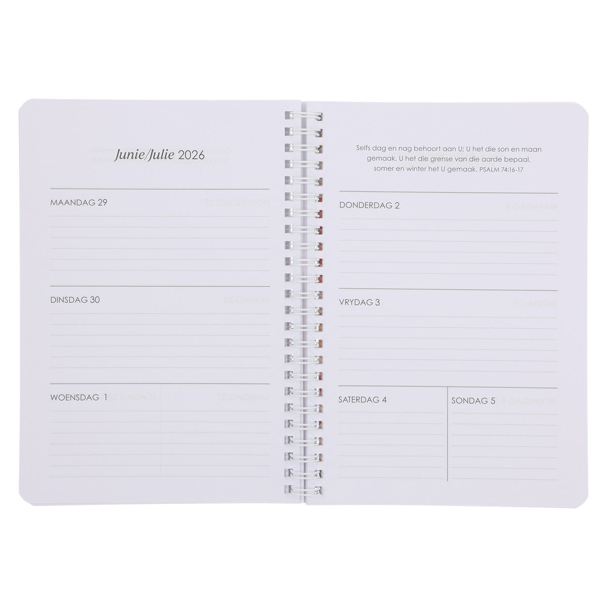 2026 Dagboek - Dagbeplanner - Die Here Is My Sterkte en My Beskerming - Ringbind