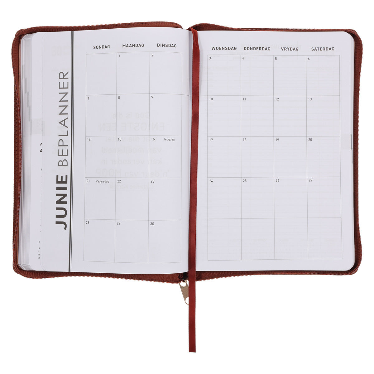 2026 Dagboek - Professionele Jaarbeplanner - Die Here Is My Sterkte - Kunsleer met rits