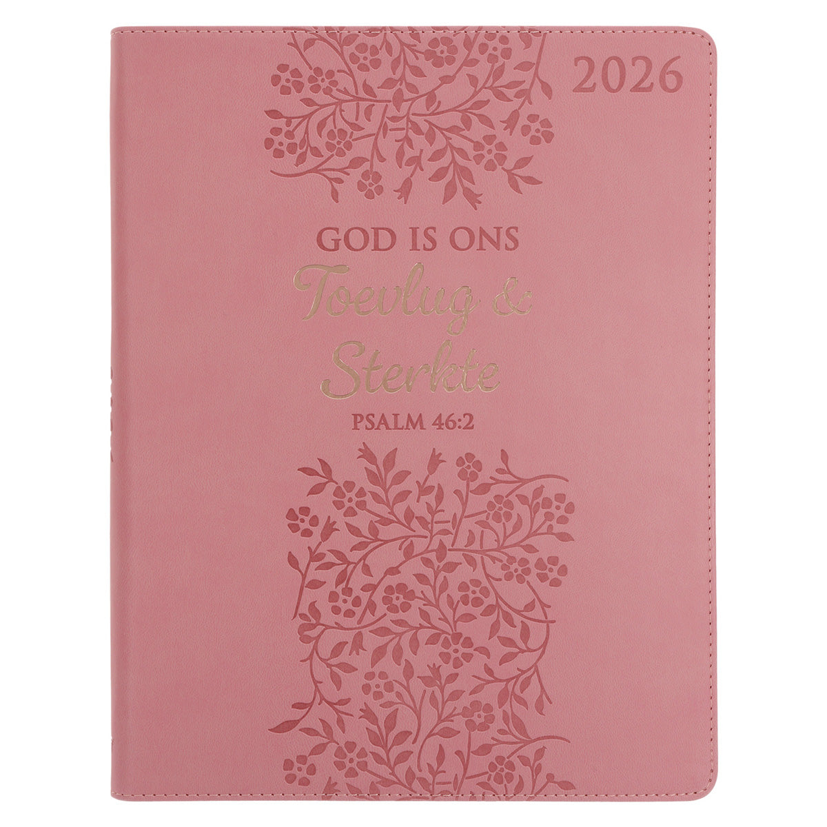 2026 A4 Dagboek - Professionele Jaarbeplanner - God Is Ons Toevlug en Ons Sterkte - Kunsleer
