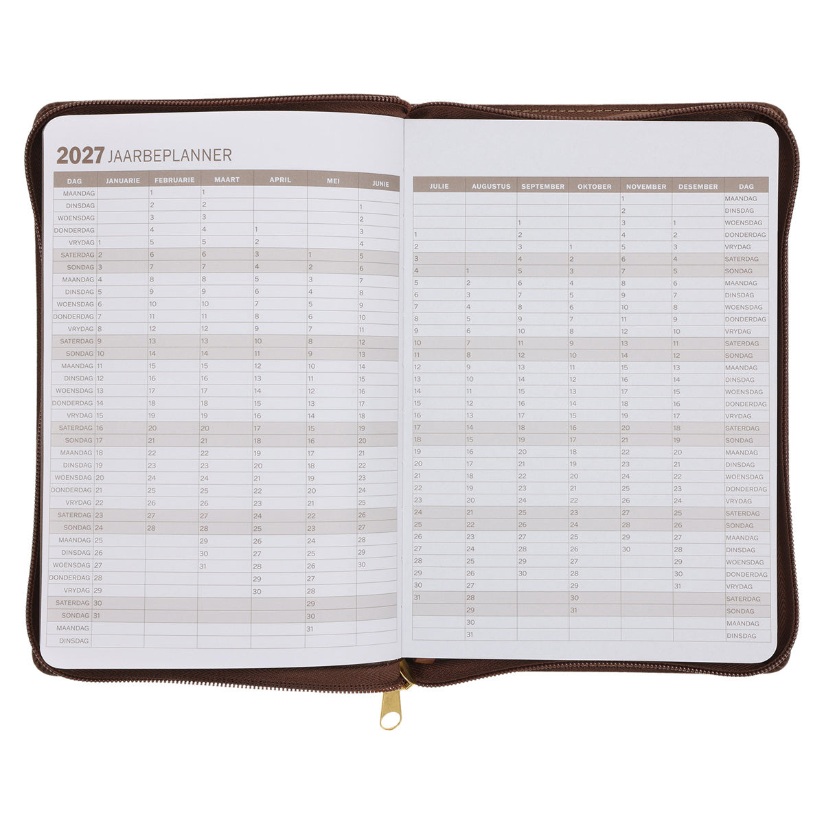 2026 Angus Buchan Dagboek - Dagbeplanner - Staan Vas in Julle Geloof - Kunsleer met Rits