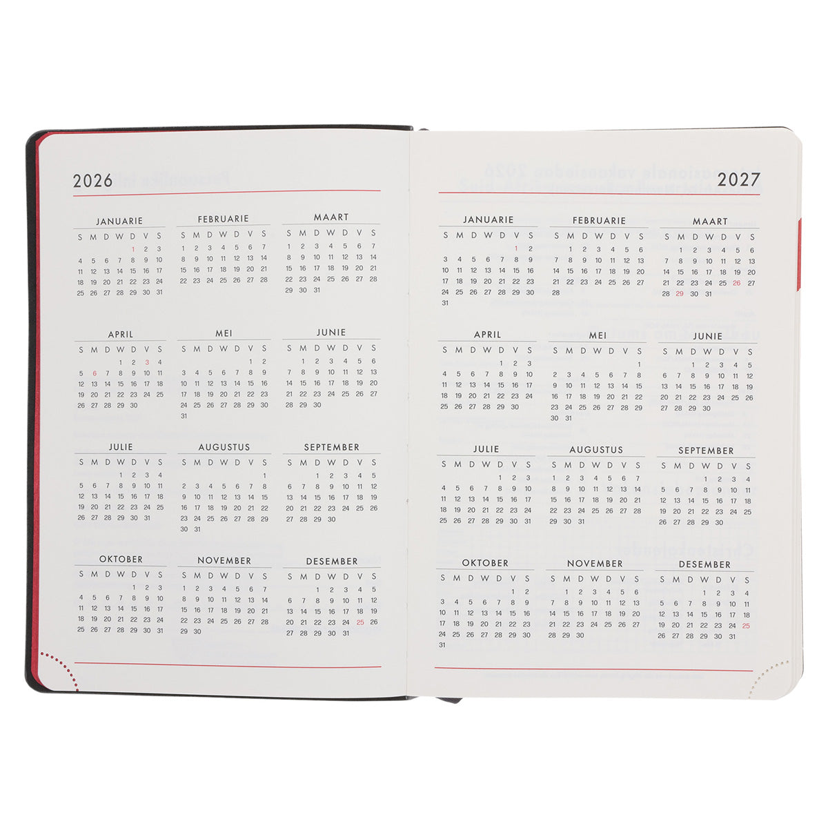 2026 Dagboek - Chronos Dagbeplanner - Grys Kunsleer