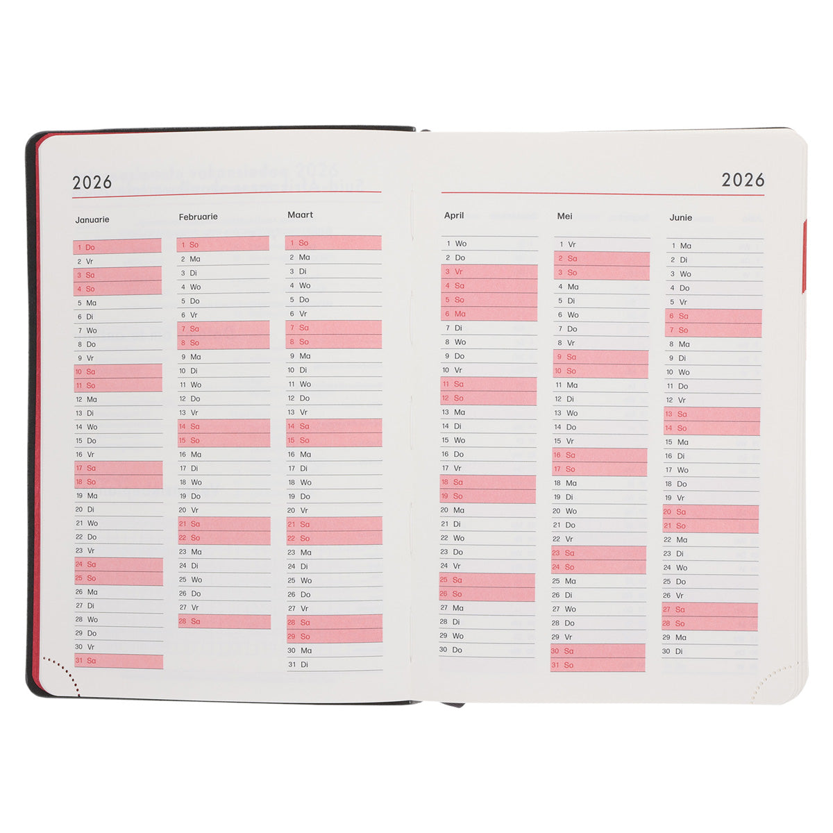 2026 Dagboek - Chronos Dagbeplanner - Grys Kunsleer